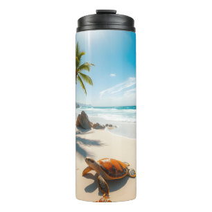 Termo Cangrejos de mar en playa tropical – Océano sereno
