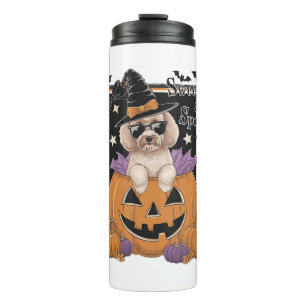 Termo Caniche y Calabaza Dulces y Espeluznantes