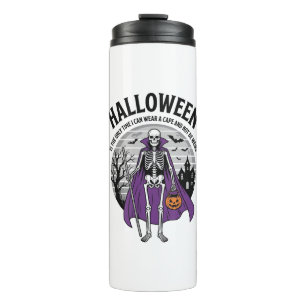 Termo Capa divertida de Halloween de esqueleto cita dise