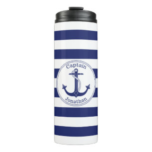 Termo Capitán náutico Personalized de los azules marin