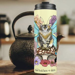 Termo Caprichosa gata hada atigrada pastel Floral Fantas