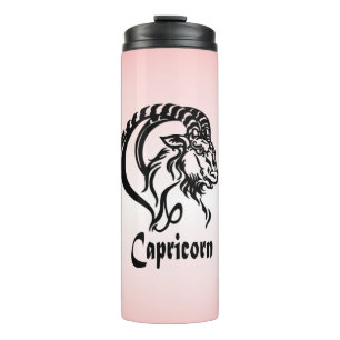Termo Capricornio de plata la cabra de mar Zodiaco