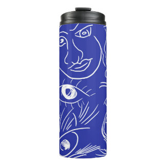 Termo Cara de belleza: dibujo de una línea.