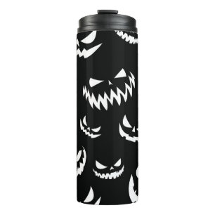 Termo Cara de calabaza de calabaza Jack O Lantern en bla