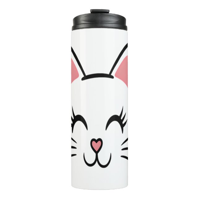 Termo Cara de Gato Bigotes Estampado Amor Halloween (Anverso)