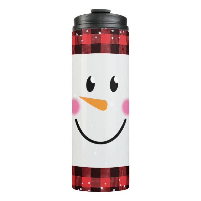 Termo Cara de Snowman de Buffalo Plaid (Anverso)