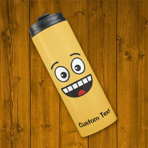 Termo Cara sonriente con Tumbler térmico boca abierta