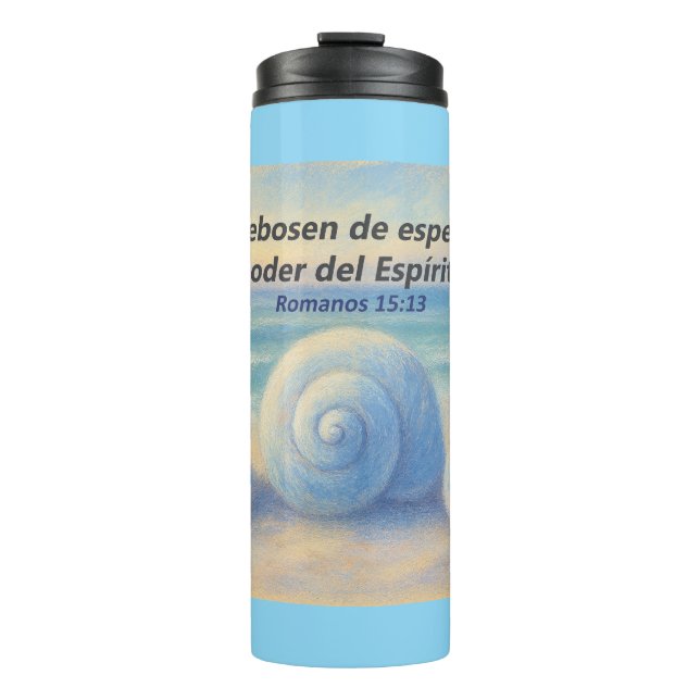 Termo caracolas de Mar con Versículo Romanos (Anverso)