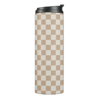 Termo Caramel Brown Checkered Brown Caramel Pattern