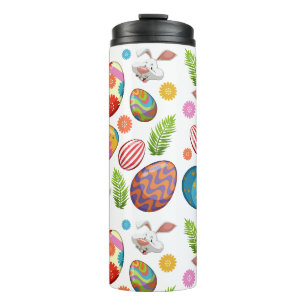 Termo Caras de conejito de huevos de Pascua coloridas-23