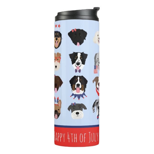 Termo Caras De Perro Del 4 De Julio (Rotado hacia la izquierda)
