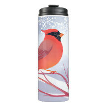 Cardenal rojo | Hermosa pintura acuarela