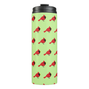 Termo Cardenal rojo Personalizado con flores