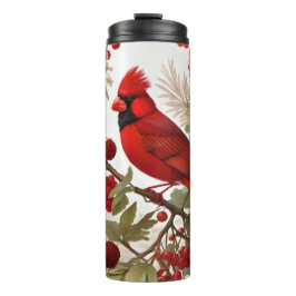 Termo Cardenales del norte de Bird Red Berries