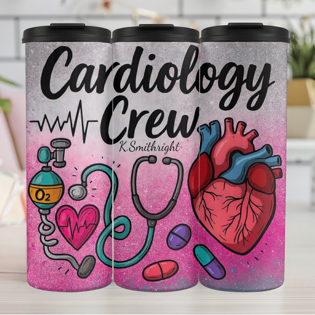 Termo Cardiology Crew Nurse Heart Design (Subido por el creador)