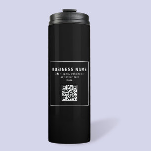 Termo Carga código QR o logotipo   Moderno Negro