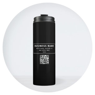 Termo Carga código QR o logotipo   Moderno Negro