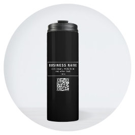 Termo Cargar código QR o logotipo | Negro moderno