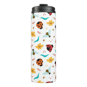 Termo Cariamarillas y Abejas en un Entorno Floral
