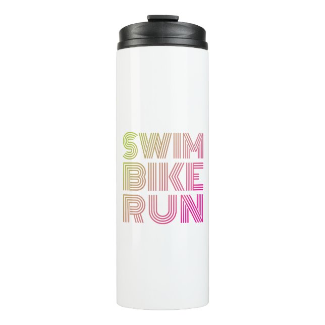 Termo Carrera en bicicleta de natación, Triatlón (Anverso)