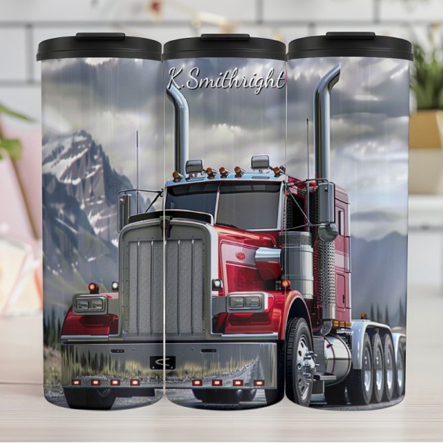 Termo Carretera Red Chrome Semi Truck Mountain (Subido por el creador)
