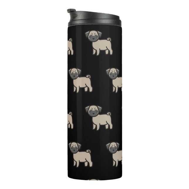 Termo Cartoon de Pug Fawn (Rotado hacia la derecha)