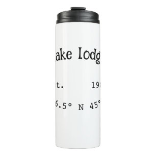 Termo Casa del lago. Fecha año personalizado coordenadas