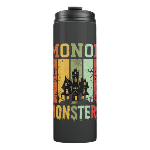 Termo Casa Embrujada de Halloween Monstruos Retro