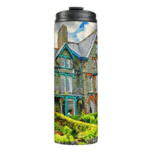 Termo Casa victoriana en Keswick pintada con acuarela