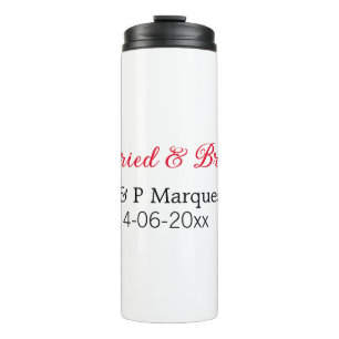 Termo Casado y brillante añadir nombre de pareja boda añ