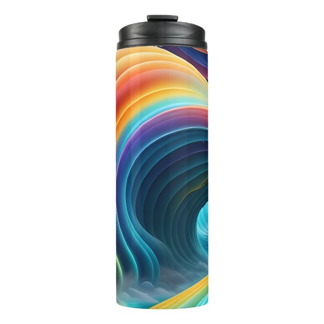 Termo Cascada de agua de arcoíris brillante elegante (Anverso)