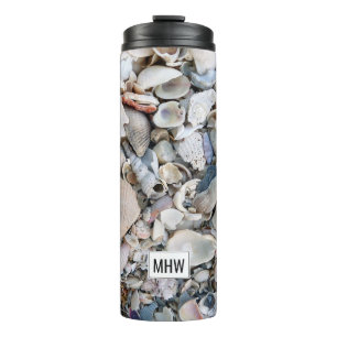 Termo Cáscaras de mar personalizado monograma tumbler