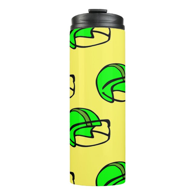 Termo Casco de fútbol verde (Anverso)