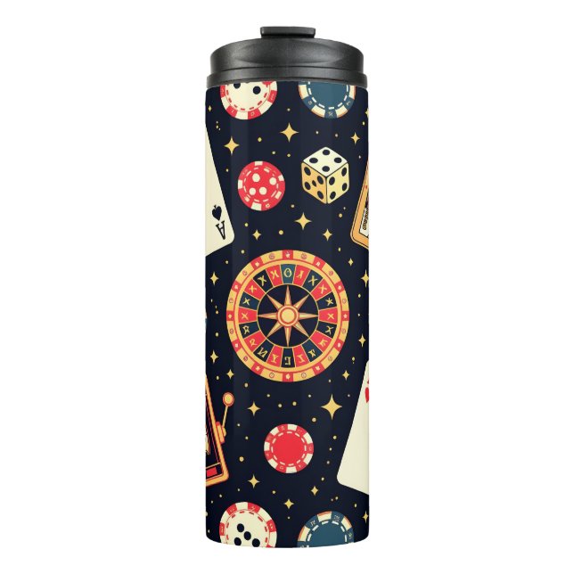 Termo Casino pattern theme on black (Anverso)