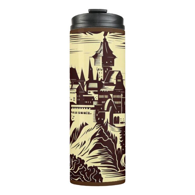 Termo Castillo medieval de Fantasy - Woodcut 2 (Anverso)