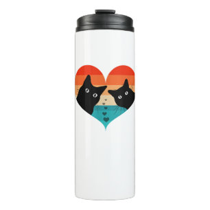 Termo Cat Couple Retro Vintage Shirt Funny Black Cat Val