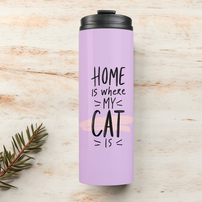 Termo Cat Lover Home es donde mi gato está (Subido por el creador)
