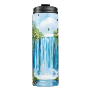 Termo Catarata pintada a la acuarela