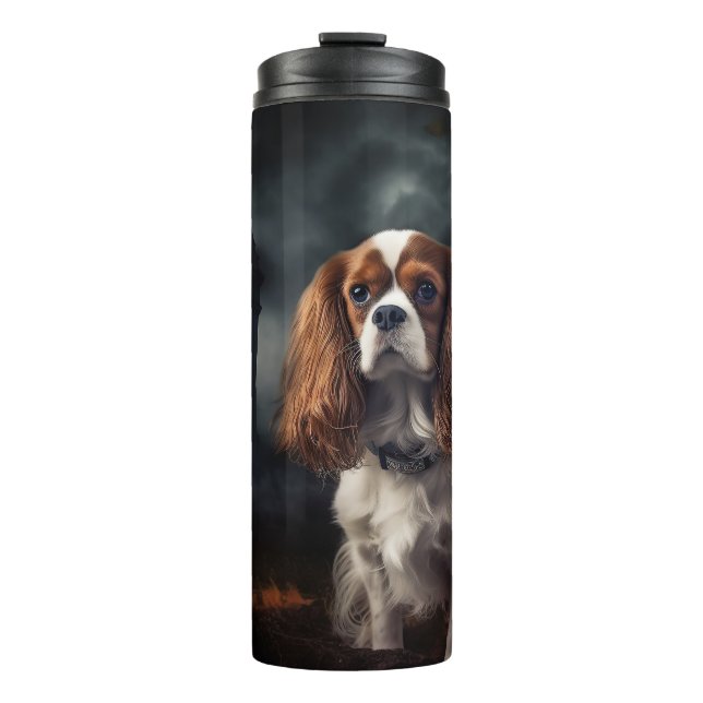 Termo Cavalier King Charles Spaniel Halloween Espeluznan (Anverso)
