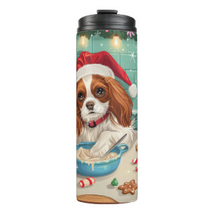 Termo Cavalier King Charles Spaniel Horneando Navidad