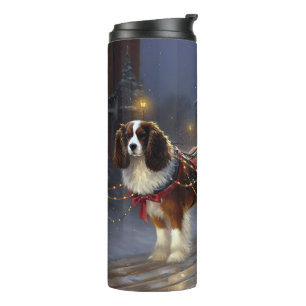 Termo Cavalier King Charles Spaniel Navideño Festivo 