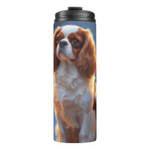 Termo Cavalier King con vacaciones de Navidades alumbrad