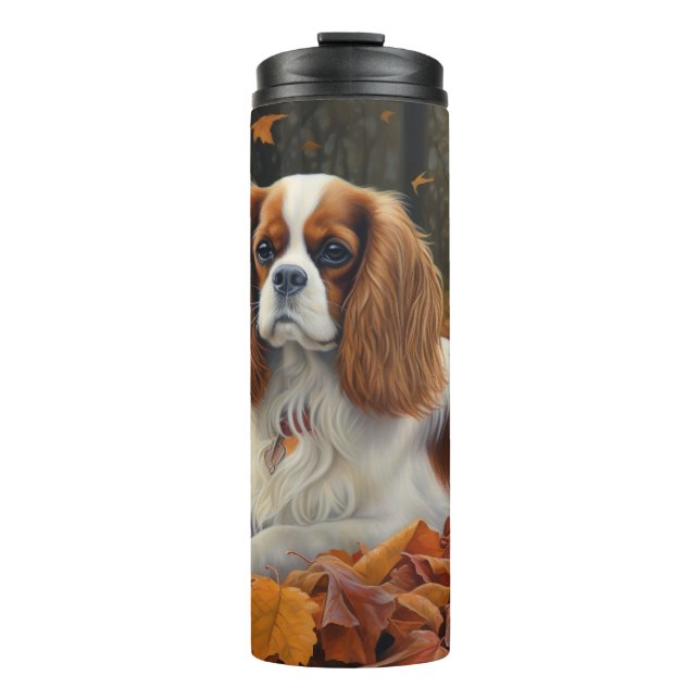 Termo Cavalier King  en Otoño caen las hojas Inspiran (Anverso)