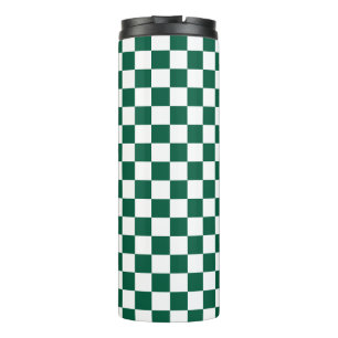 Termo Cazador Verde y Cuadros Blancos