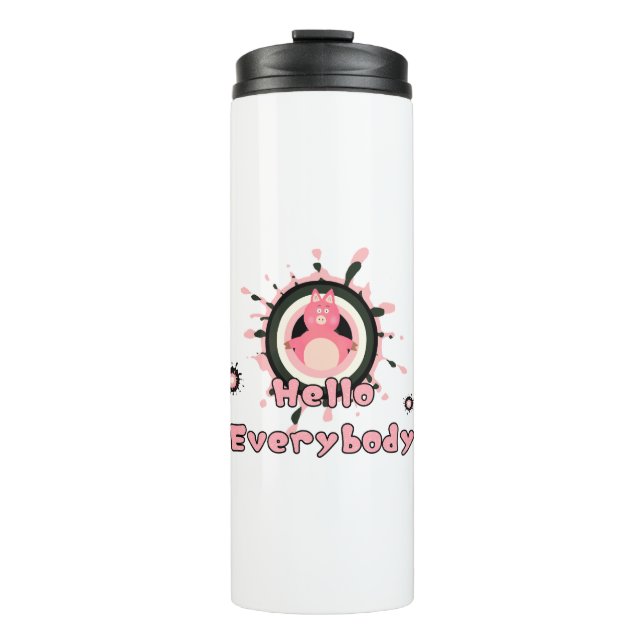 Termo Cerdo rosa gracioso (Anverso)