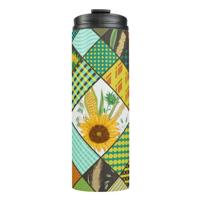 Termo Cereales de patchwork, girasoles, motivos geométri (Anverso)