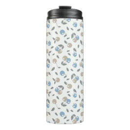 Termo Cerezas de Playa Boho - patrón de frutas azul beig