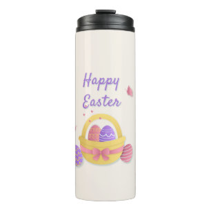 Termo Cesta feliz de Pascua y mariposas