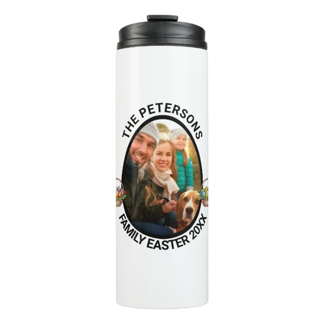 Termo Cesta personalizada de huevos de fotos de pascua p (Anverso)