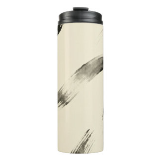 Termo Charcoal Strokes Pattern | Minimal Beige Abstract 